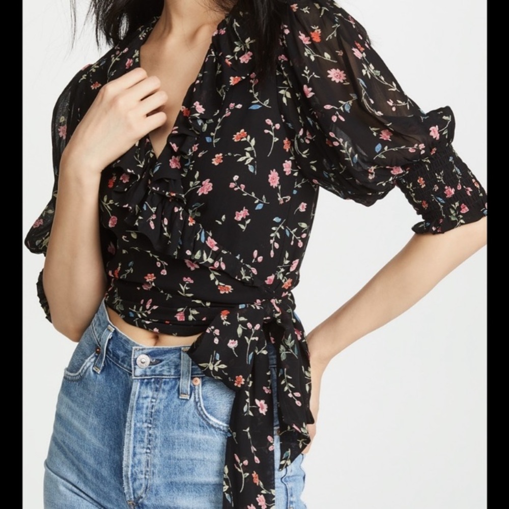MOVING SALE! Ganni Floral Wrap Top